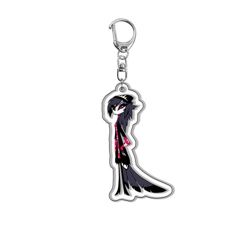 H-Hazbin Hotels Acrylic Keychain Cute Animation Anime Figurine Keyrings Backpack Pendant Vaggie Alastor Key Chain Fans Present Llaveros