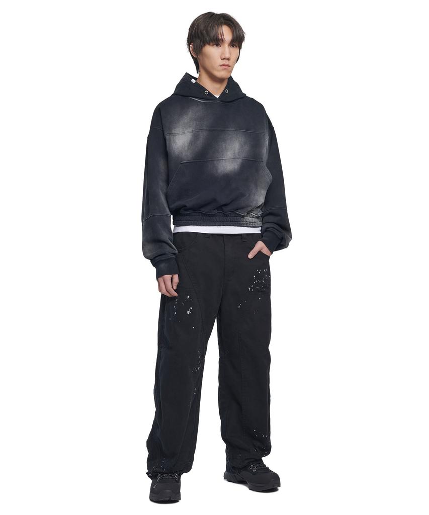 Nomaenyueol Painted Double Knee Pants - Washed Black