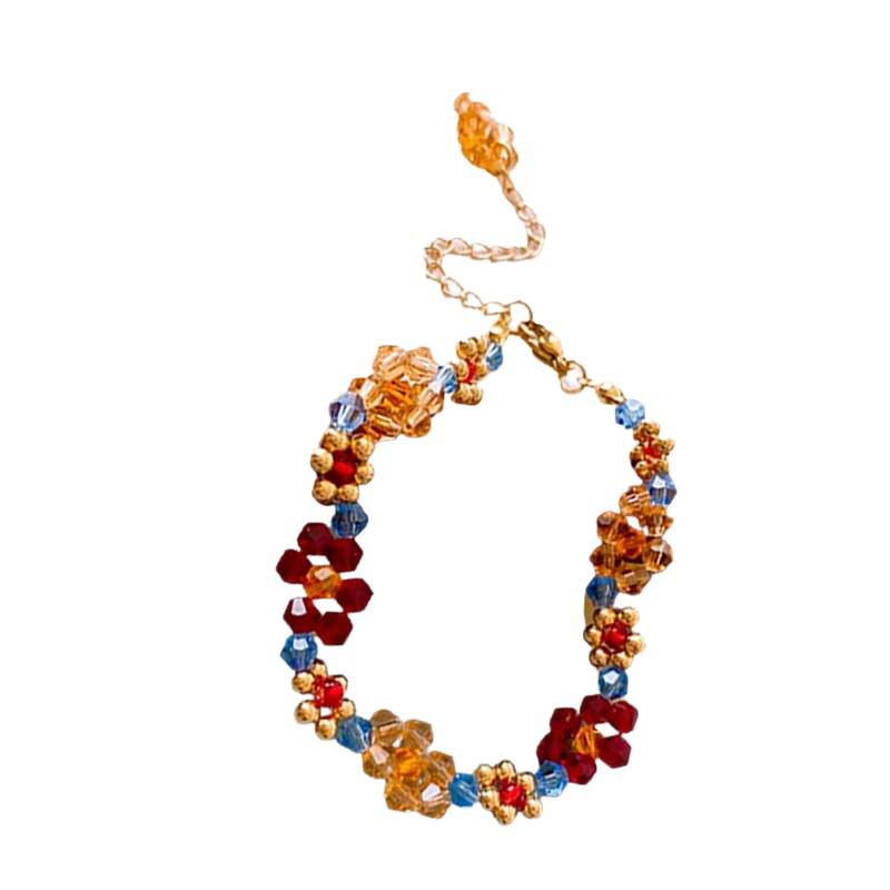 Handmade Beaded Cross Flower Retro Necklace - Versatile Clavicle Chain with a High-End Feel