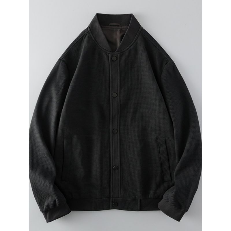 American Retro Amekaji Heavy Weight Fashion Brand All-Matching Waffle Outwear Men's Baseball Uniform Export Original Tail Order Jacket