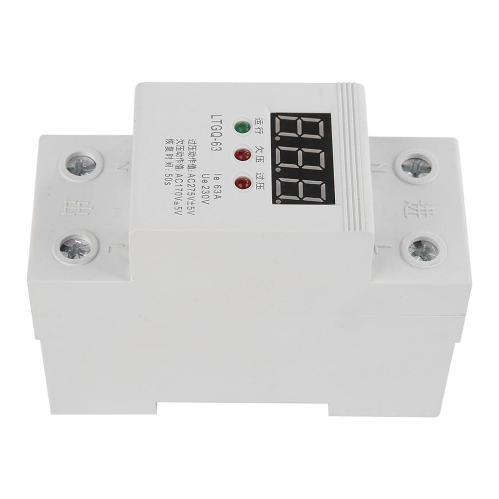 230V AC Automatic Reconnect Voltage Protector Undervoltage Relay 2P 63A Digital Voltage Relay