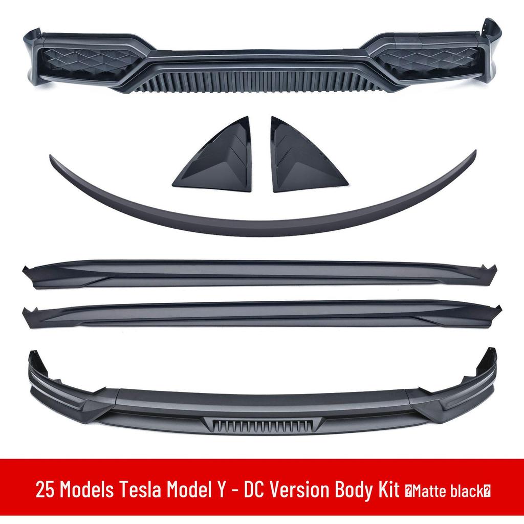 Tesla Model Y 2025 Body Kit: Rear Bumper, Front Lip, Side Skirts, Tail Wing, Louvers & Rear Diffuser