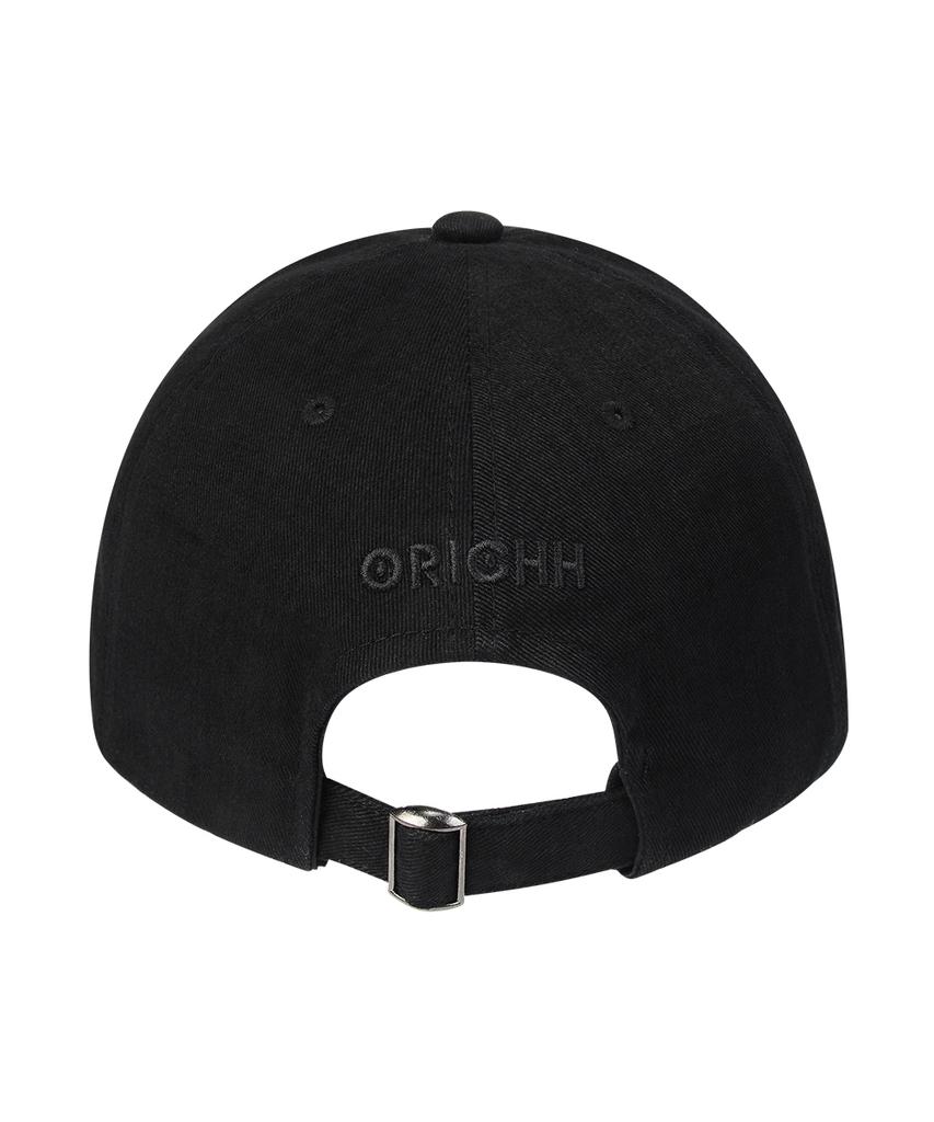 Olai [Unisex Big Size Small Fit] Washed Cotton Logo Ball Cap_All Black