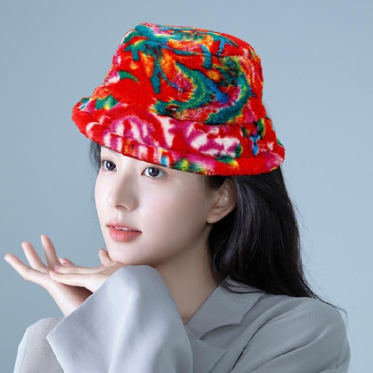 Bucket Hat Floral Chinese New Year Funny Fisherman Hat Festive Photo Props
