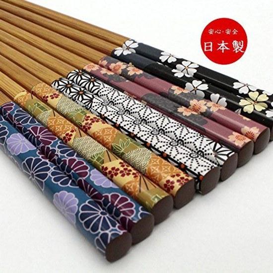 Ishida Made Japan Chopsticks Spring Summer Autumn Winter Set 5 Guest Use Brown 67229