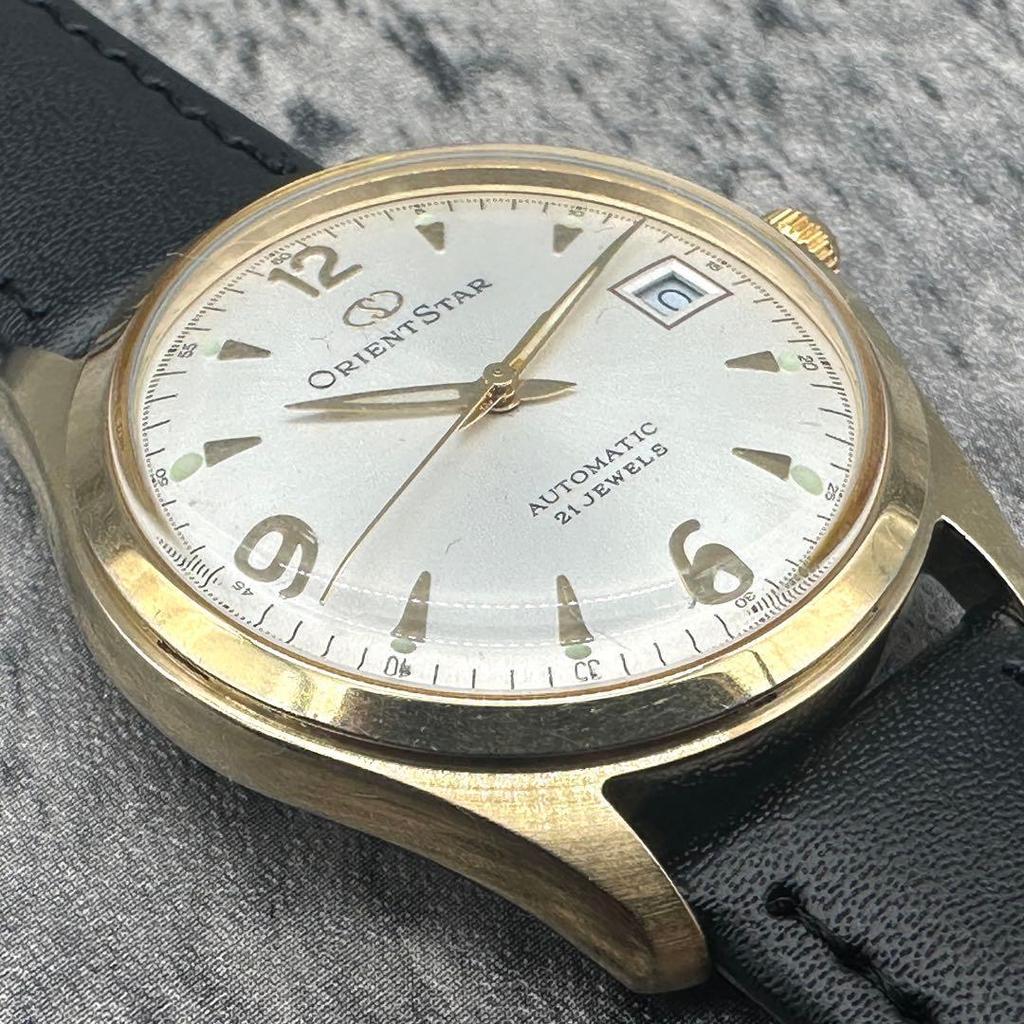 Used Orient Star 21 Stone Date Back Skid Automatic Watch