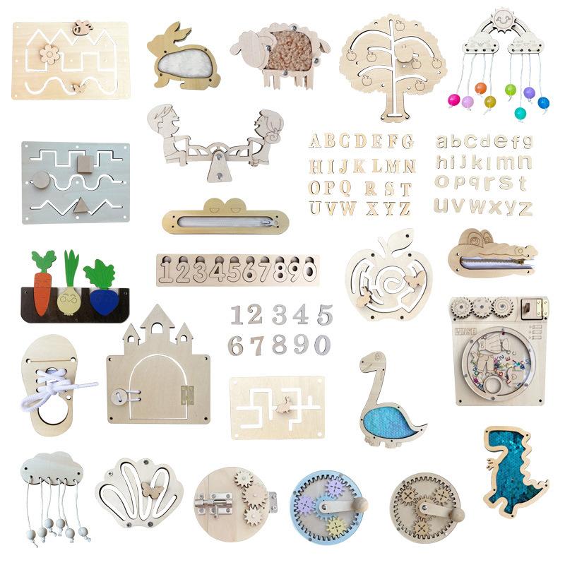 Diy Busy Board Accessories Montessori Education Wooden Toy Cognitive Training Infant Early Education Skills Learning Wooden Game