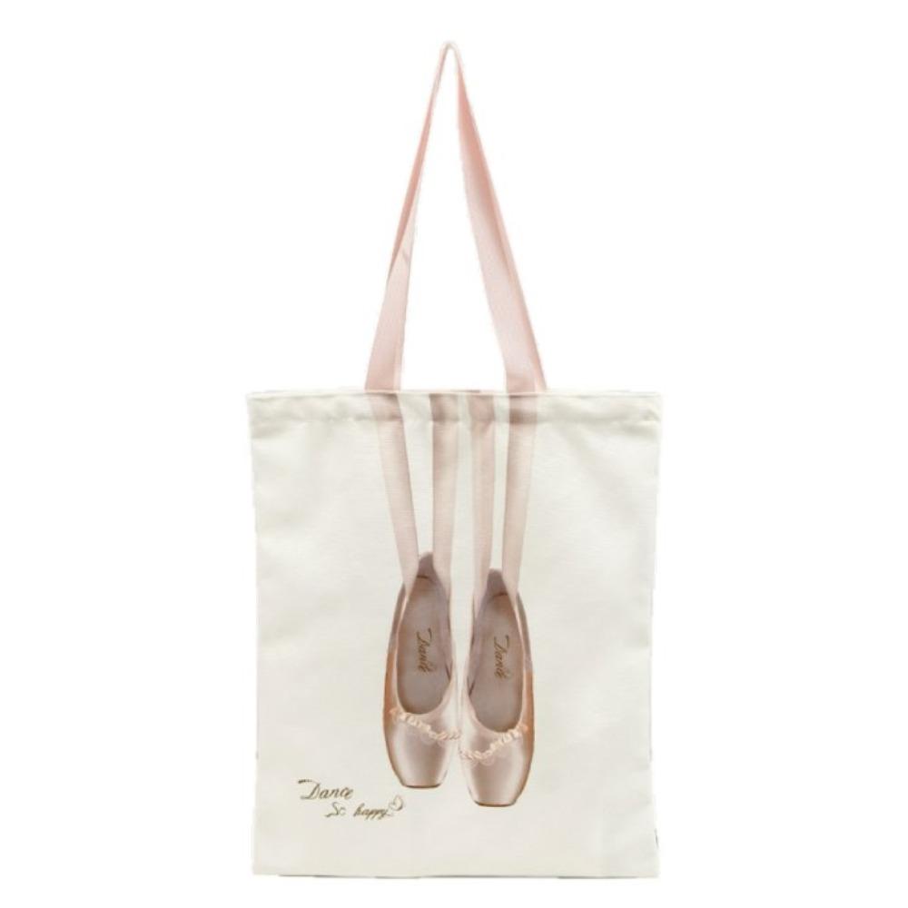 Large Capacity Ballet Shoulder Bag Canvas Mini Bag Pendant Toe Shoes Drawstring Bag Travel