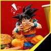 JT&JJ Statue Dragon Ball Son Goku Figure Goku Eat Hamburger 15cm/5.91inch Pvc Action Figures Collection Model Toys Gifts