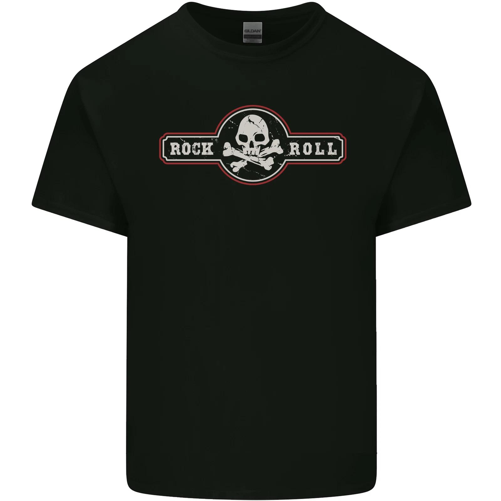Rock n Roll Music Skull Kids T-Shirt Childrens M