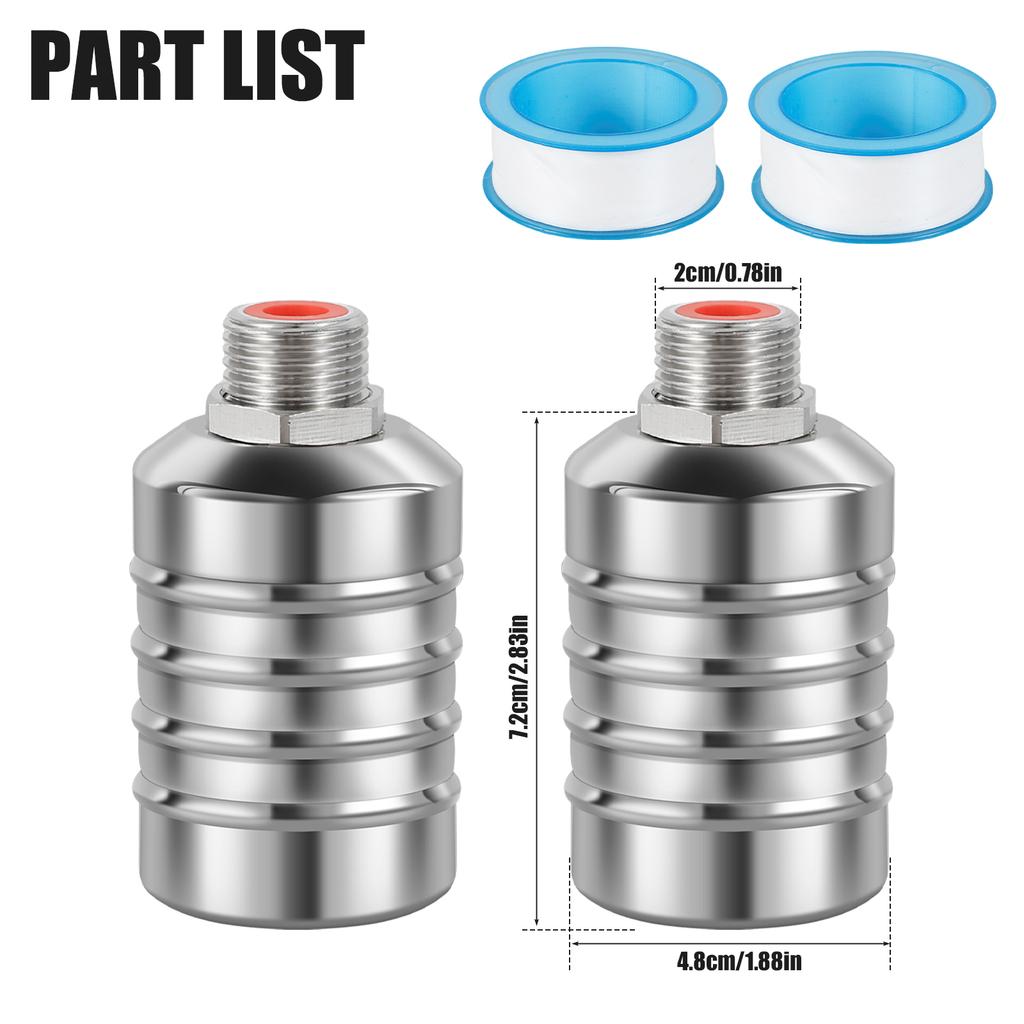1/2 PCS Floating Ball Valve Automatic Water Level Control Valve 1/2 Stainless Steel   Water Tank Valve Safe Water Tower Shutoff