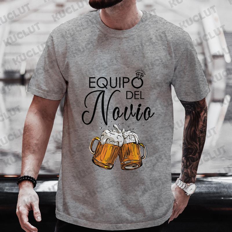 Spanish Evg Team Groom Man T-shirt Boyfriend Single Farewell Oversized Clothing Bachelor Party Beer Graphic Tops Wedding Tees