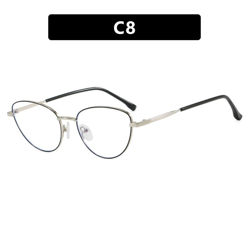 

Women s glasses, triangular cat eye glasses, fashionable metal glasses.
