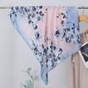 68Cm Pink Blue Flower Printed Scarf Women'S Spring And Summer New Imitation Silk Scarf Fresh And Versatile Headscarf Shawl