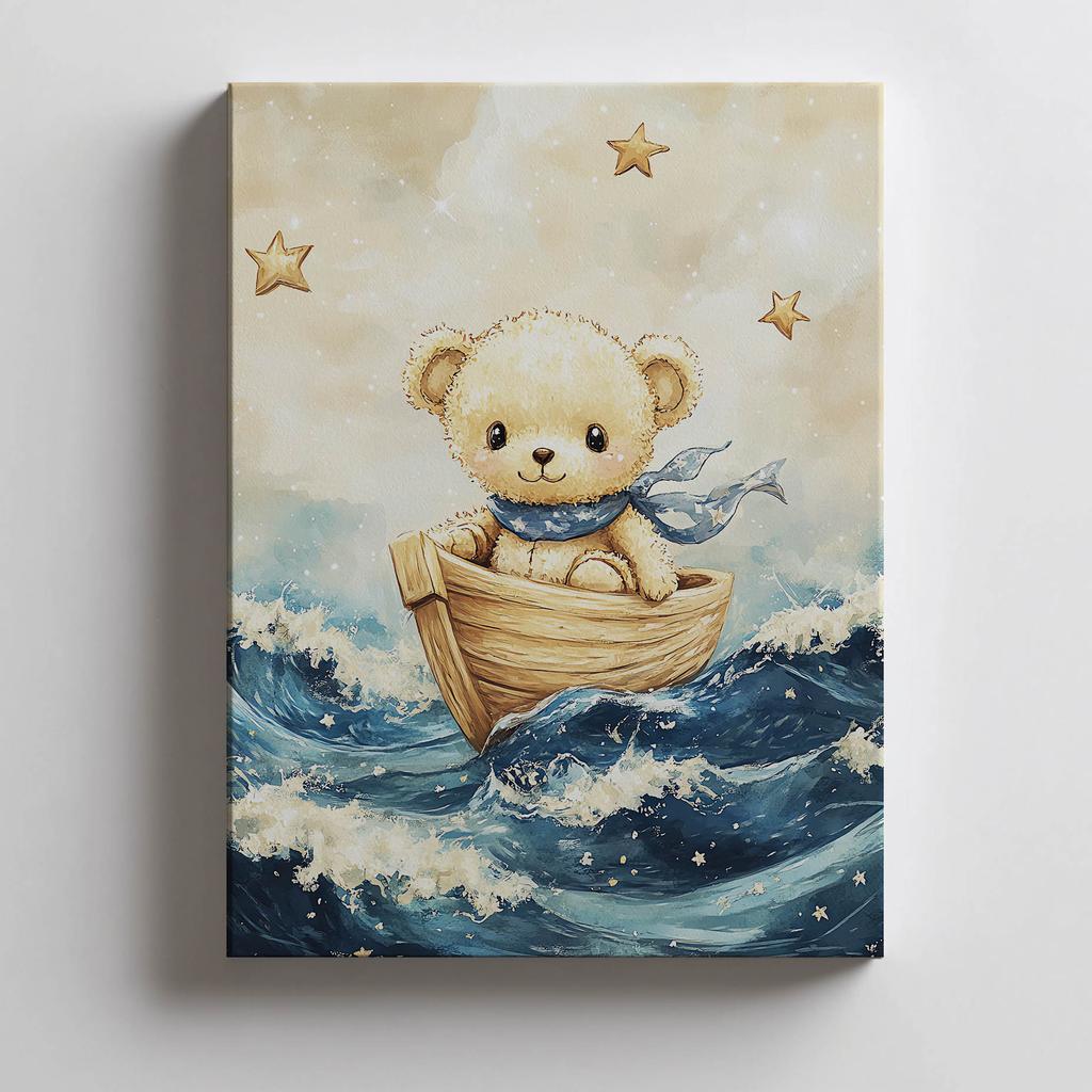 Poster Nalle i Łódź Poster Nalle i Łódź, 30X40 cm, Träram Ljus Ek, Matt Papper 230 gsm