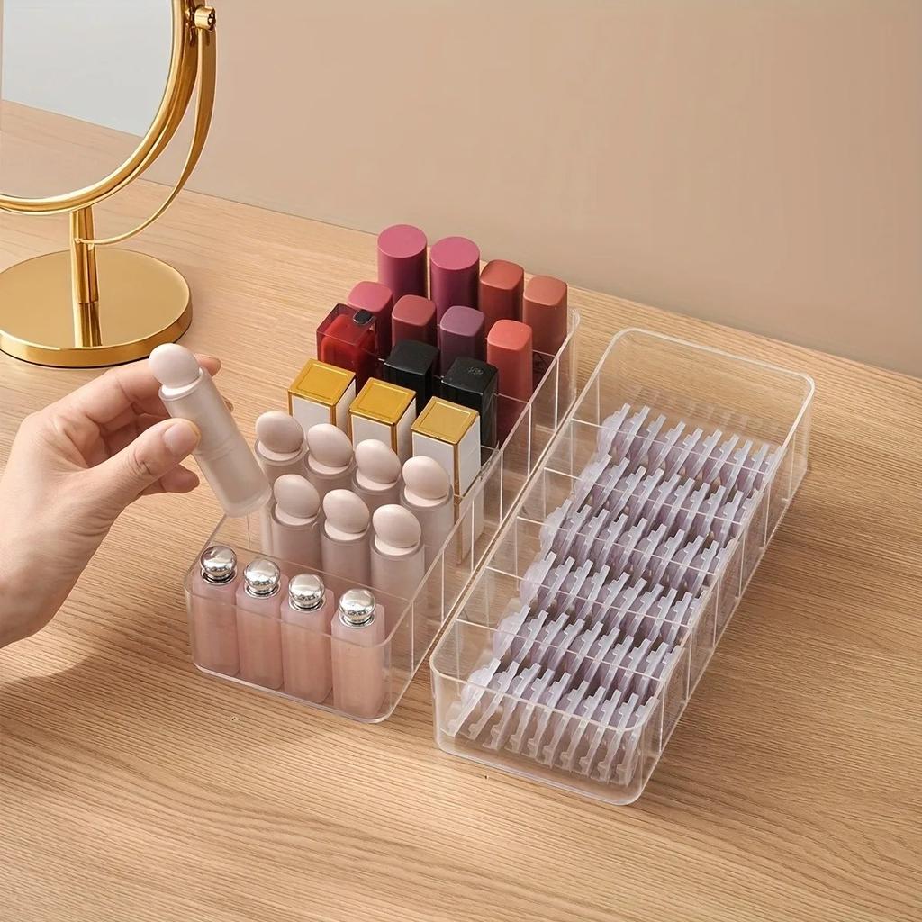 7Grids Lipstick Organizer Clear Cosmetic Jewelry Box Lipstick Holder Display Rack Acrylic Makeup Organizer Lipstick Storage Box