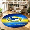 Round Rug Custom NameCardiff City Pattern Non Slip Carpet Home Floor Decor