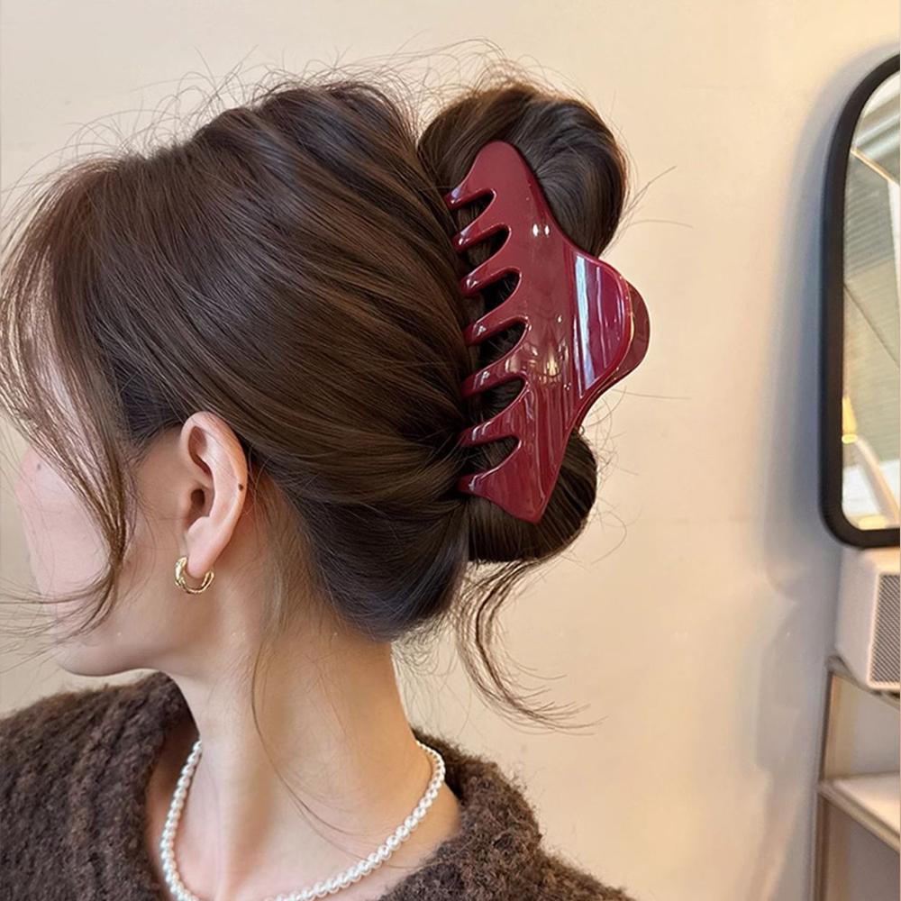 Retro Korean Acetate Hair Claw Large Crab Hair Clips Shark Clip Simple Hairpin Ponytail Hair Accessories Woman Girls