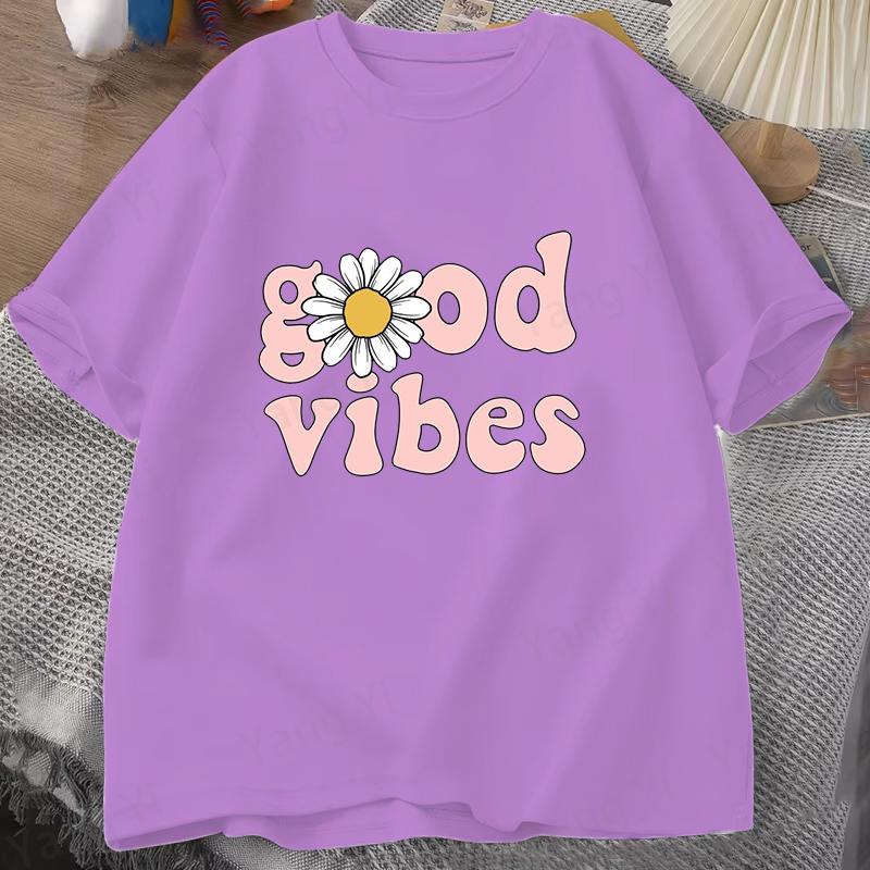Printed T-shirt, women's casual short-sleeved T-shirt, fashionable letter print top.