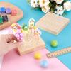 ABIY 2Pcs Mini Square 3.9X3.9 Inch Wooden Skewer Holder Pick Display Stand For Craft Pottery Clay Models, 160 Holes