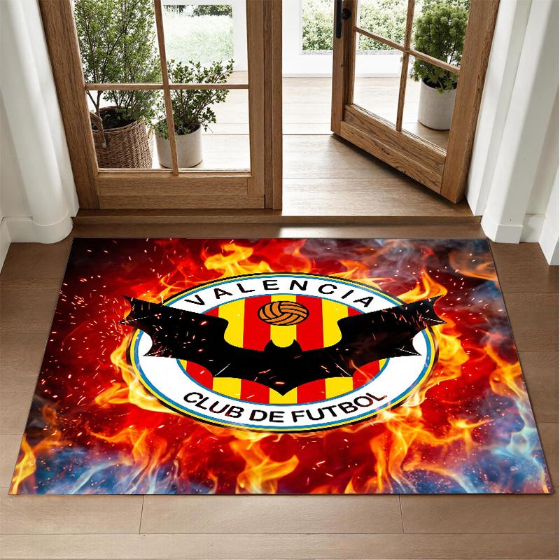 Valencia FC Design Kristall-Samt Teppich Weiche Dekorative Matte für Schlafzimmer Eingang