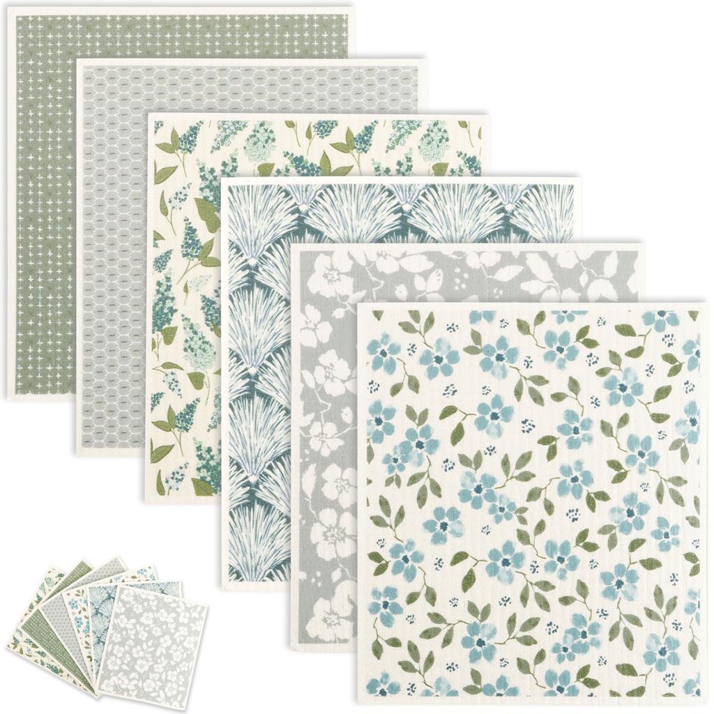 Kitchen Cleaning Cloths Dish Towels Cellulose Cotton Cleaning Cloths Absorbent Swedish Rags Soft Reusable Wet Dry Dishcloths