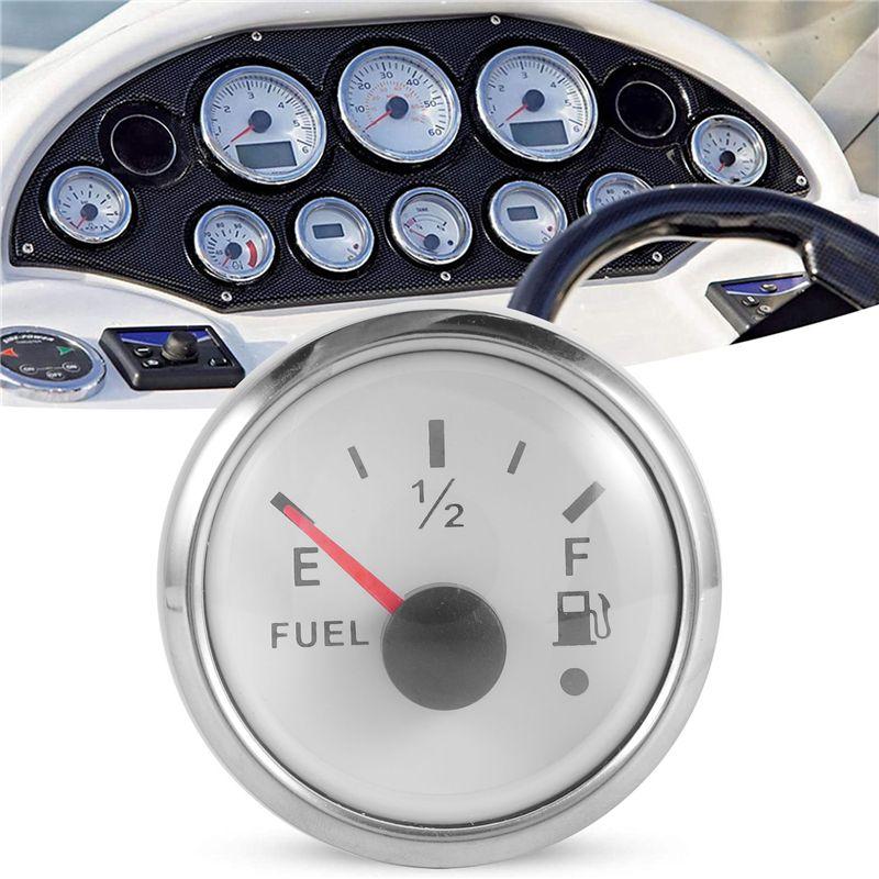 A73Q-52Mm Fuel Level Gauge 0-190Ohm Switchable 240-33Ohm Fuel Oil Level Meter Waterproof Boat Car Gauges With Alarm
