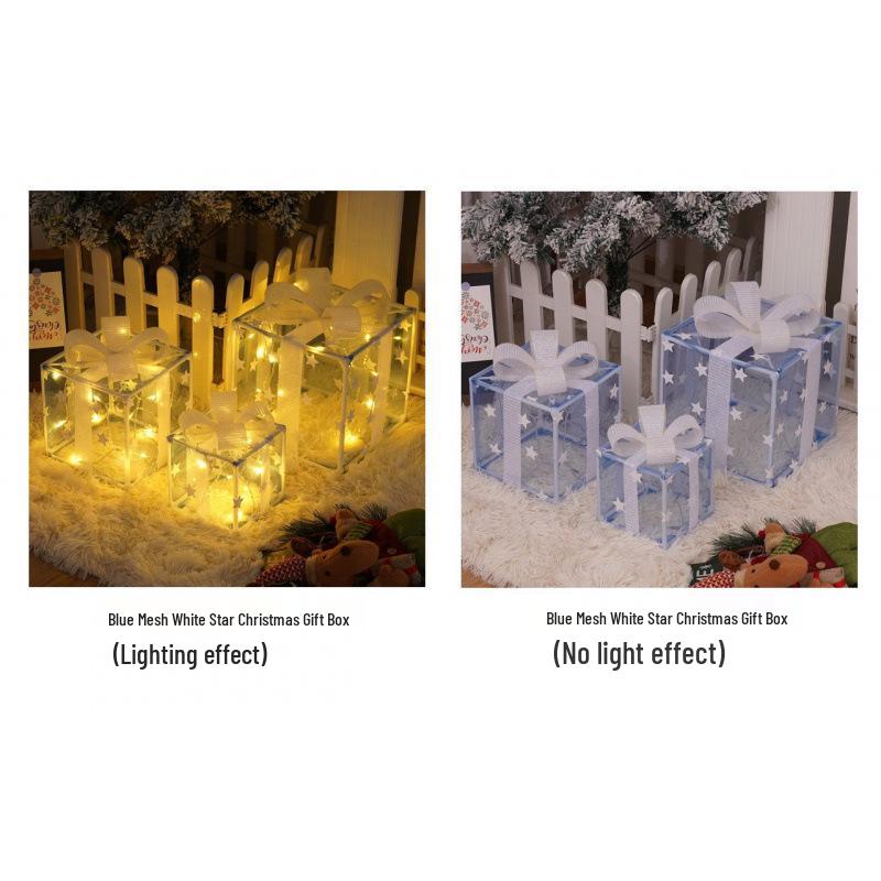Cross-Border Christmas Luminous Gift Box Set: Outdoor Decorative Lights for Courtyard & Mall Display