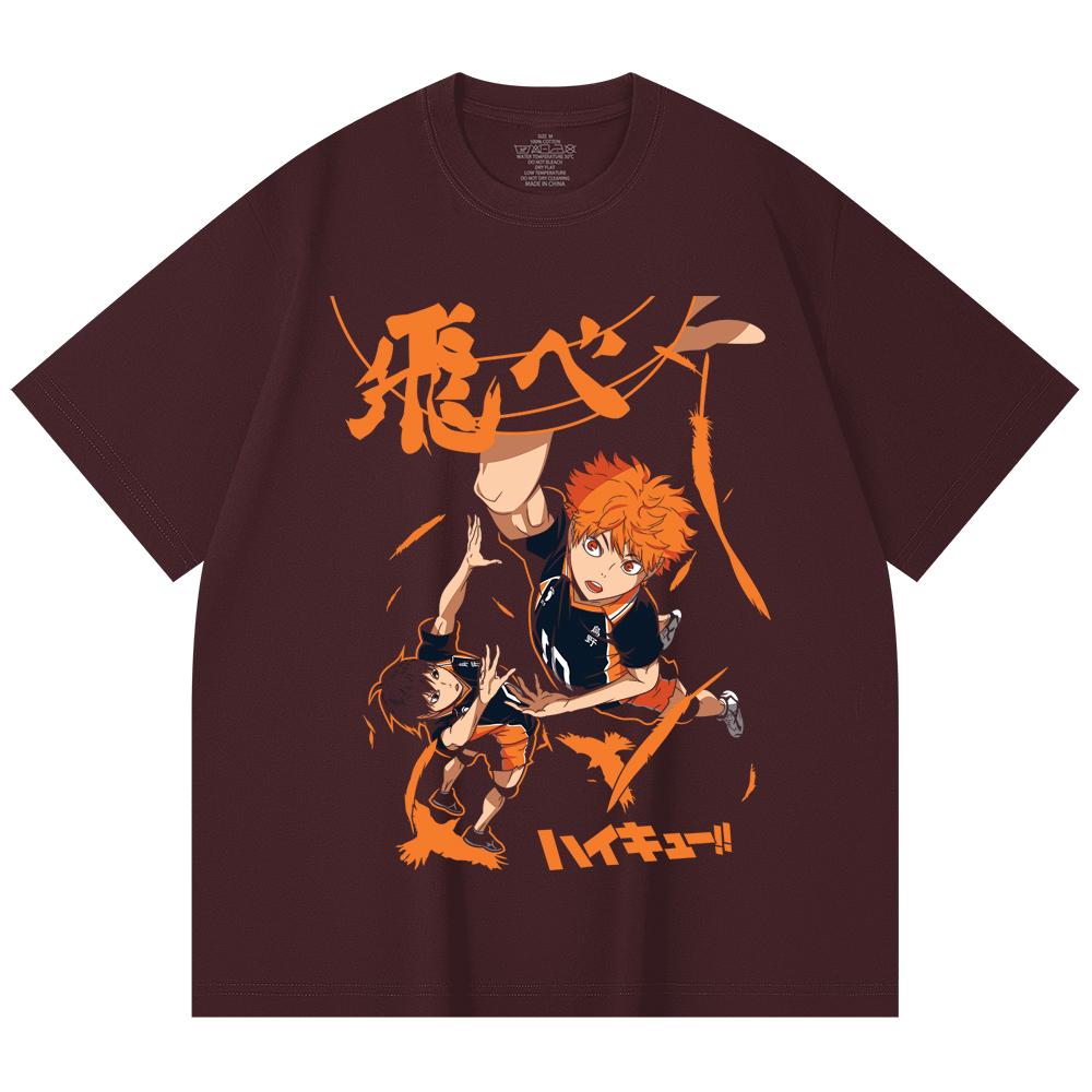 

230 Gsm 100% Cotton Haikyuu V10 Hinata Tobio Print Unisex Heavy Cotton T Shirt 2XL