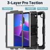 Kickstand Rugged Case for Lenovo Tab 10.1" 2025 K10C TB311XU TB311FU Heavy Duty Cover 3-Layers Protection Shockproof PC-Silicone