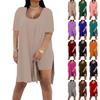 Damenmode Sommer Einfarbig Locker Kurzarm Hose Zweiteiler