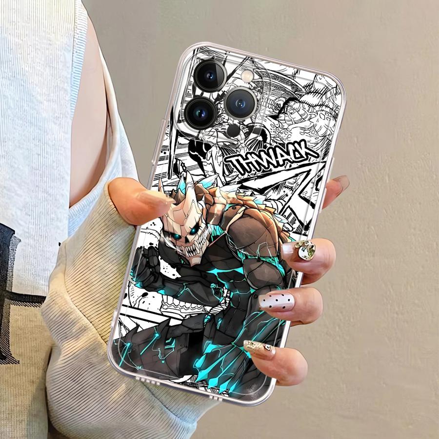 Comic Monster Kaiju No.8 Case for iPhone 12 Mini 16 15 14 Plus XR 7 8 16e 13 12 11 Pro MAX Soft Phone Cover