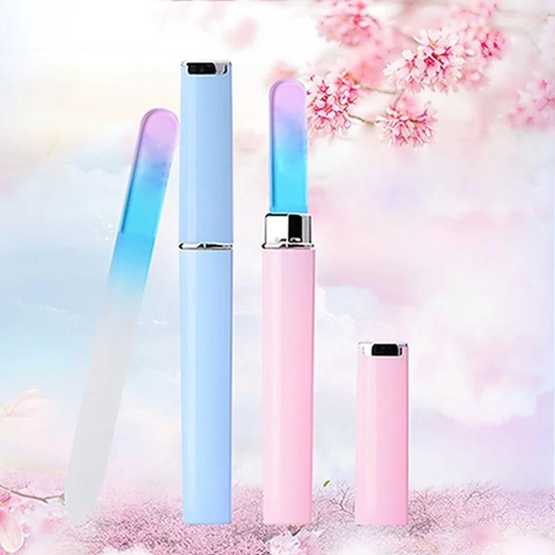 1PC Colored Crystal Glass Nail File Professional Polished Sandblasted Glass Nail File Available On Both Sides Manicure Tools