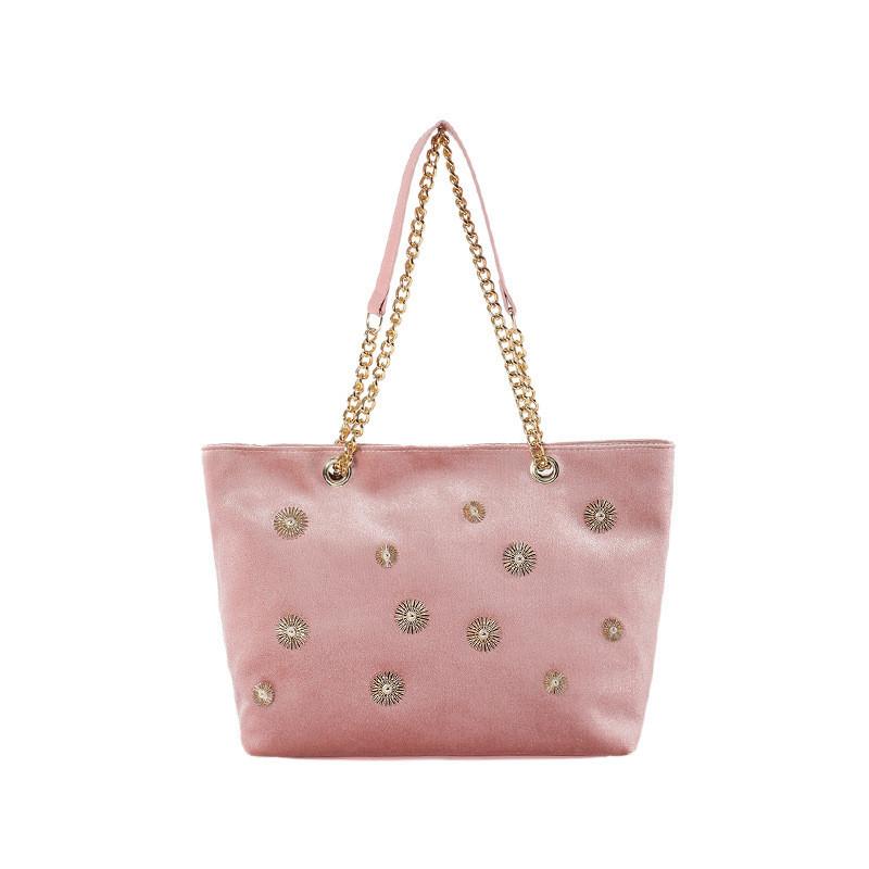 Stylish Chain Shoulder Bag Women s Fashion Large Capacity Tote Bag 2024 розовый