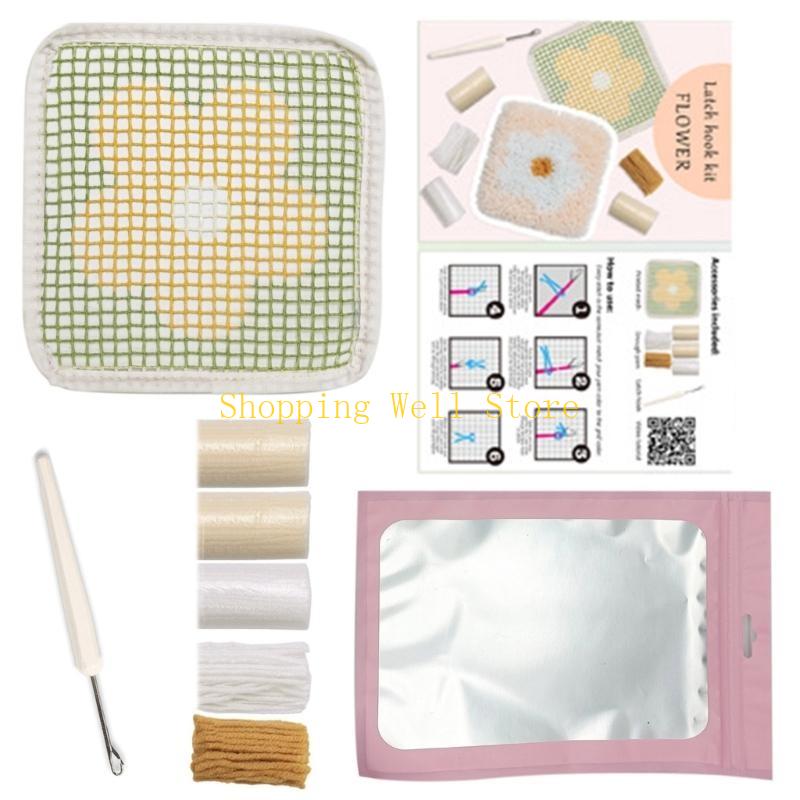 KX4B Knitting Kits for Starter Latched Hook Kits Handmade Making Kits