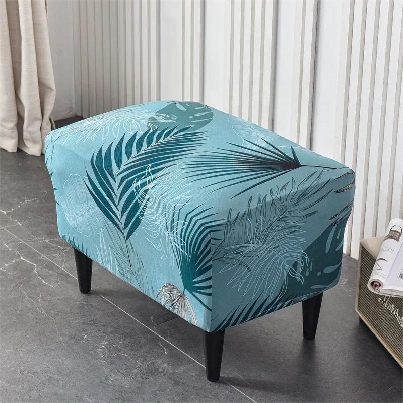 Floral Printed Wing Chair Cover Stretch Spandex Armchair Covers Nordic Removable Relax Sofa Slipcovers With Seat Cushion Covers