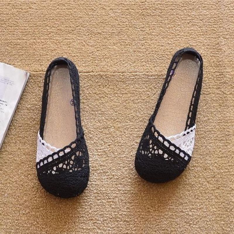 Mode Original Tägliche Routine Leichte Hohlnetz Atmungsaktive Schuhe für Damen Sommer Ästhetisch Lässig Walking Slipper Flache Damen Schuhe