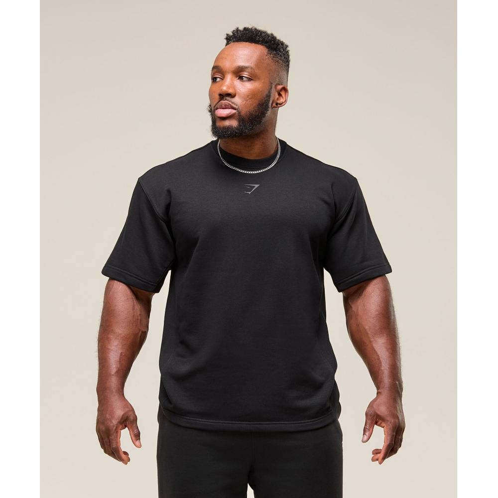 Gymshark Power Short Sleeve Crew Black A2c9i Bb2j