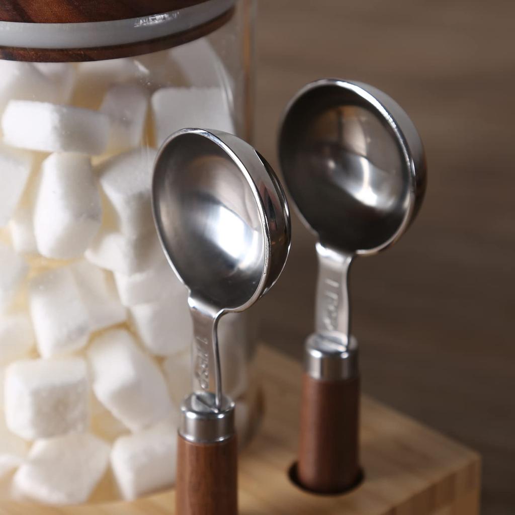 KKC Storage Coffee Bean Storage Storage Coffee Measuring Spoon Tea Leaf Pet Spice Set of 2 Bottle, Packing, Container, Can, Canister, Included,