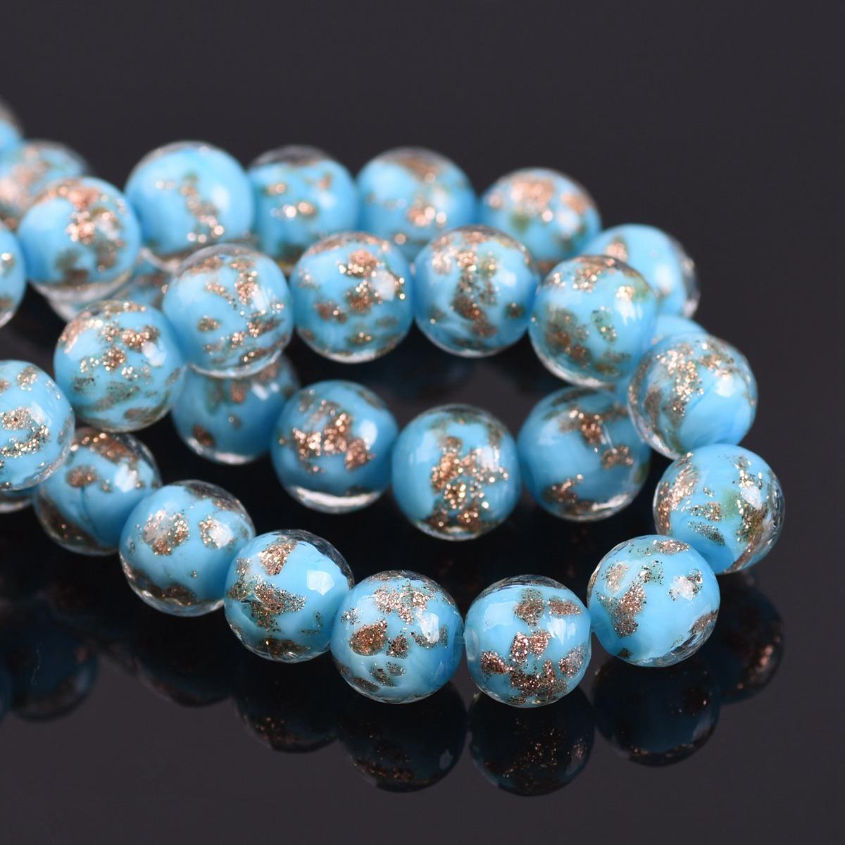 

10 шт. Круглые 8 мм 10 мм 12 мм Фольгированные Лэмпворк Стеклянные Свободные Бусины для DIY Поделок Ювелирных Изделий Браслетов Аксессуары 8mm-10pcs