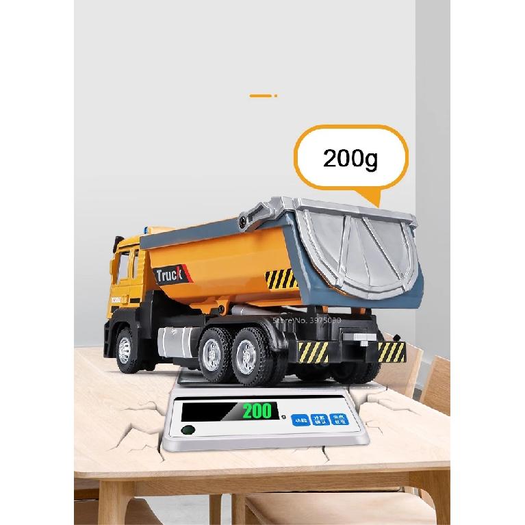 1/50 Scale Tipper Truck Alloy Diecast Toy Model Dump Engineering Transport Truck Sound Light Pull Back Collection Gifts For Kids