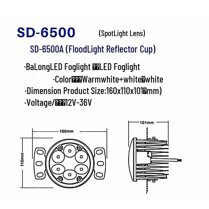 LED Front Fog Light Assembly for Dongfeng Liuzhou BaLong 507 and ChengLong 609 TianJin 406
