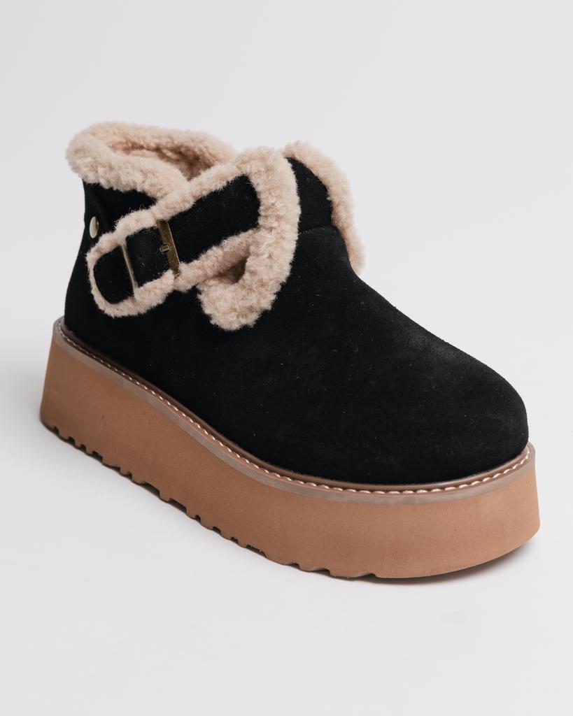 Cizme ugg cu cataramă Suny Liana 50900 36 negre piele întoarsă lână