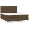Box Spring Bed with Mattress Dark Brown 180 X 200 Cm Fabric