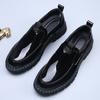 Fashion New men's leather shoes Minimalist casual style Office or business work Adult hot selling suit shoes Thick soled Black Versatile