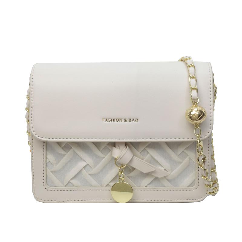 Premium Sinn für leichte Luxus Kontrastfarben Design Sinn gewebte kleine quadratische Tasche Damen Pendeln Temperament einfach Nische Kette Umhängetasche