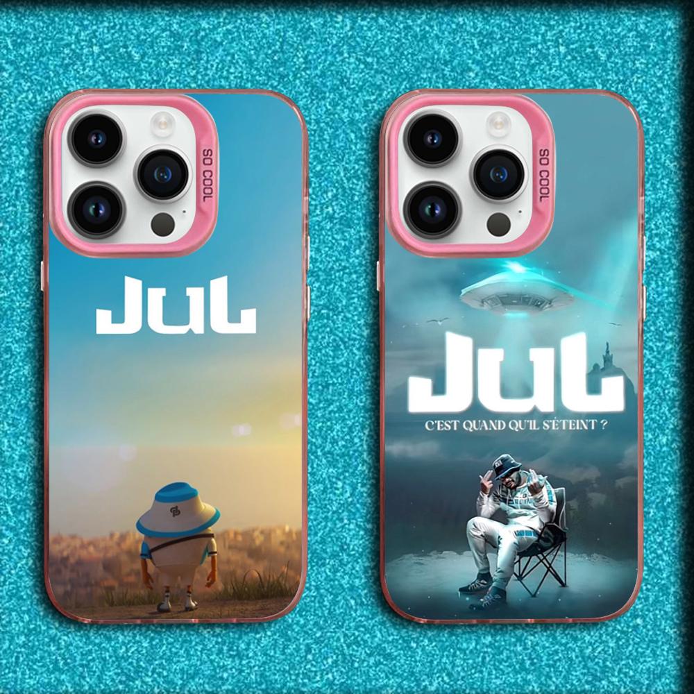 Rapper Jul Phone Case For iPhone 16,15,14,13,12,11,Mini,Pro,MAX Pink Matte Silicone Cover