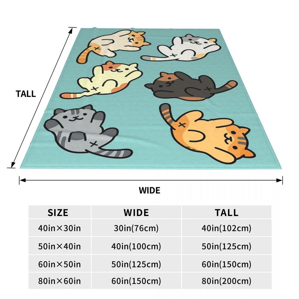 Cute Funny Cat Pattern Blankets Soft Warm Flannel Throw Blanket Plush for Bed Living Room Picnic Travel Home Couch