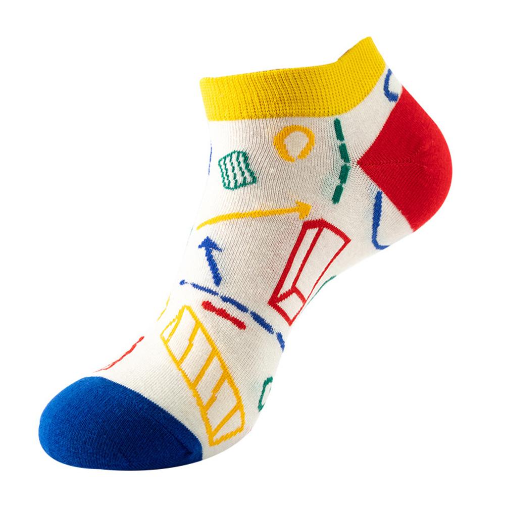 Fashion Funny Men's Hip Hop Harajuku Cartoon Cotton  Fruit Animal Beer Food Happy Casual Business Short Socks Gift Dropship