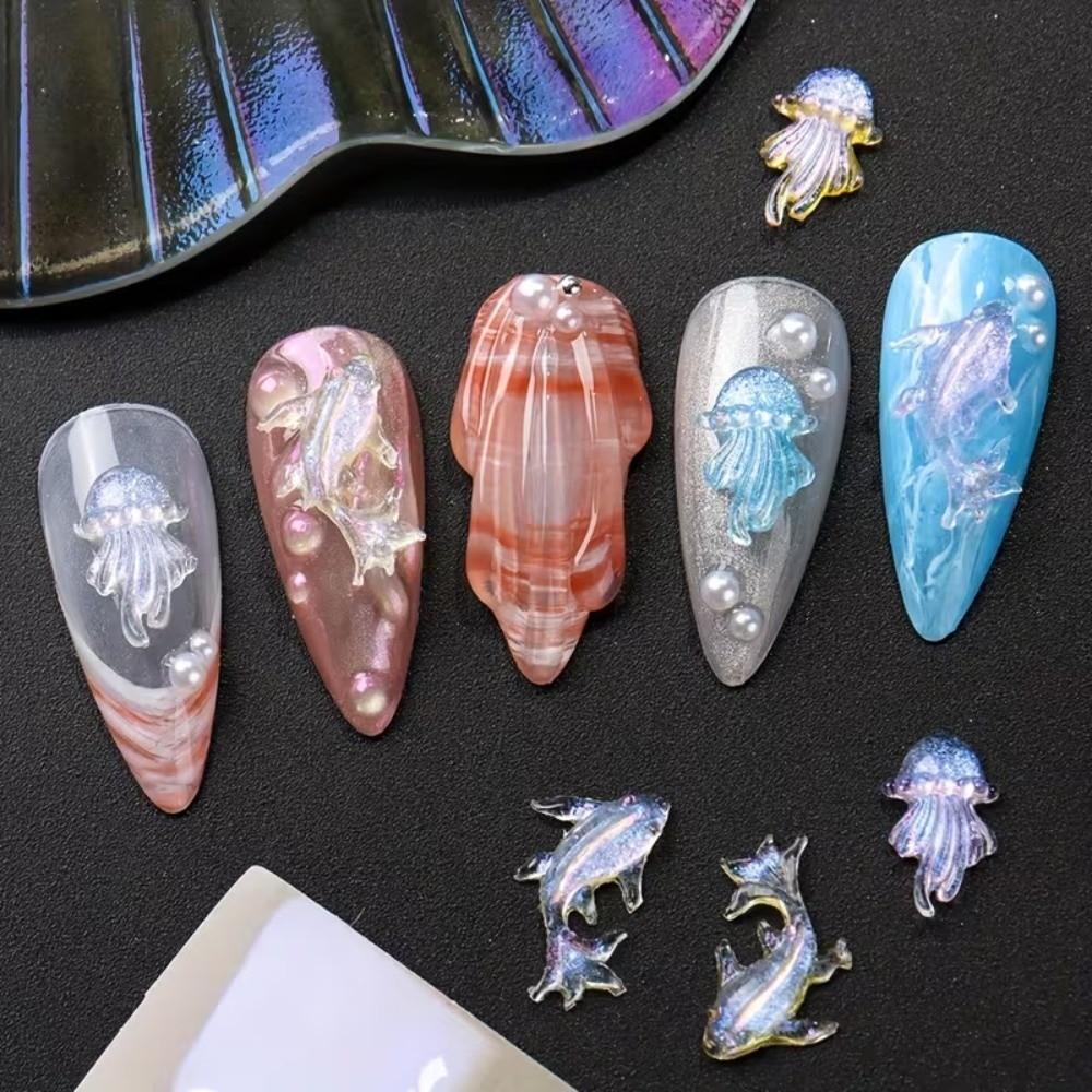 100 Pcs Mini Shiny Goldfish Ocean Aurora Nail Rhinestones  DIY Scrapbooking Accessories